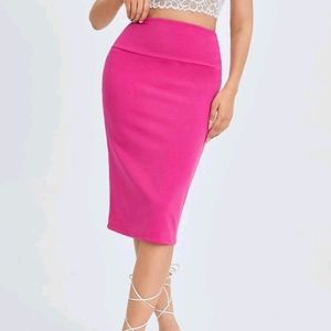 New Pink high waist pencil skirt